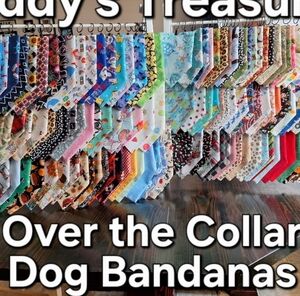 50 New Handmade Over The Collar Dog Bandanas Bundle - NEW!!